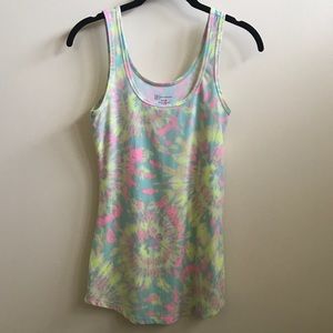 ❌ SOLD ❌  Pastel Pink Blue Tie Dye Tank Top M